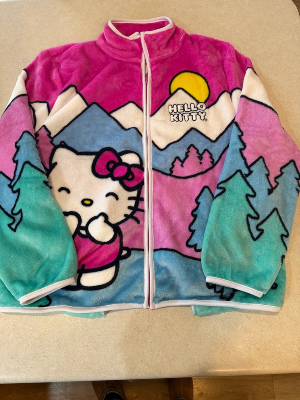 Hello Kitty Character Sherpa Lightweight Jacket. Women's L NEW WITH TAGS